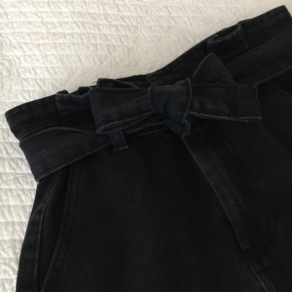 Primark High Waist Paperbag Denim Shorts Black Size 0 - Picture 5 of 9